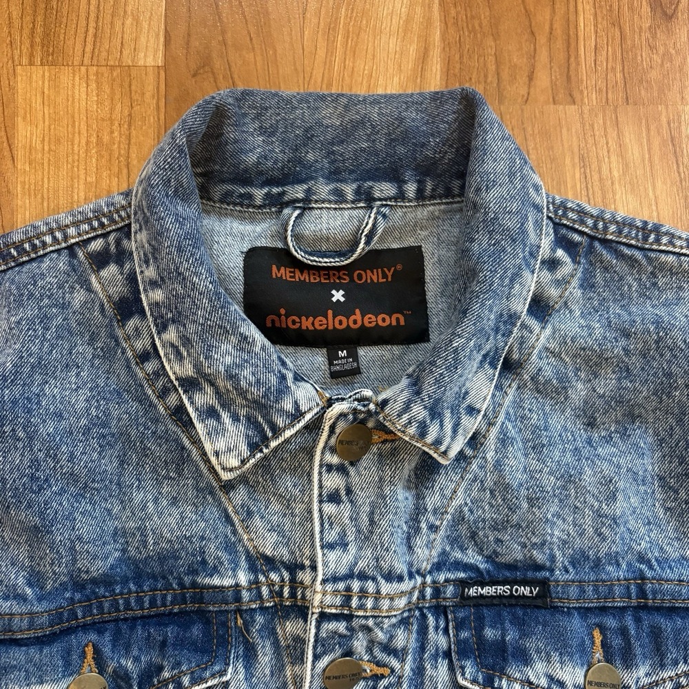 Members Only Nickelodeon Denim Jacket Size M Rugrats, SpongeBob And Hey Arnold - Picture 3 of 9